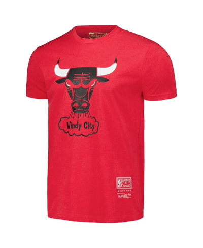 Mitchell & Ness Men's And Women's  Red Chicago Bulls Hardwood Classics Mvp Throwback Logo T-shirt In Red