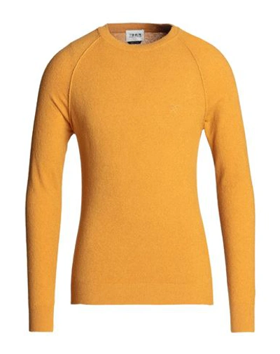 Shop Berna Man Sweater Ocher Size Xxl Cotton, Polyamide In Yellow