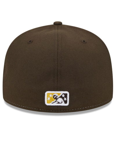 Shop New Era Men's  Yellow Hickory Crawdads Theme Nights Hickory Dickory Docks 59fifty Fitted Hat