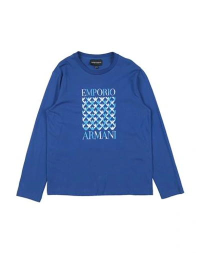 Shop Emporio Armani Toddler Boy T-shirt Blue Size 4 Cotton