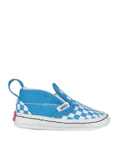 Shop Vans In Slip-on V Crib Newborn Newborn Shoes Azure Size 2c Textile Fibers In Blue