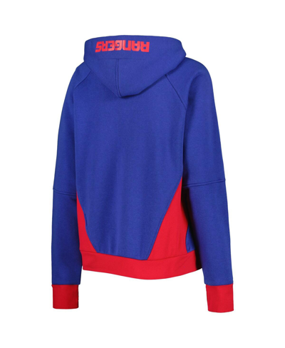 Starter Blue New York Rangers Wishbone Half-zip Hoodie In Blue