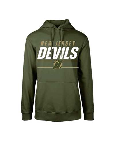 LEVELWEAR BIG BOYS LEVELWEAR OLIVE NEW JERSEY DEVILS PODIUM FLEECE PULLOVER HOODIE 