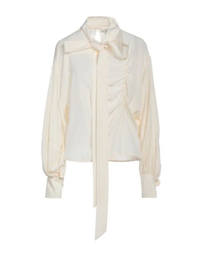 Shop Victoria Beckham Woman Top Cream Size 4 Silk In White