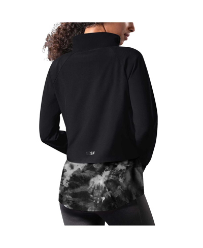 Shop Msx By Michael Strahan Women's  Black Pittsburgh Steelers Grace Raglan Full-zip Running Jacket