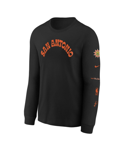 Shop Nike Big Boys  Black Distressed San Antonio Spurs 2023/24 City Edition Max90 Long Sleeve T-shirt