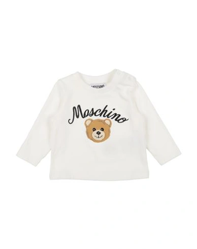 Shop Moschino Baby Newborn T-shirt Cream Size 3 Cotton, Elastane In White