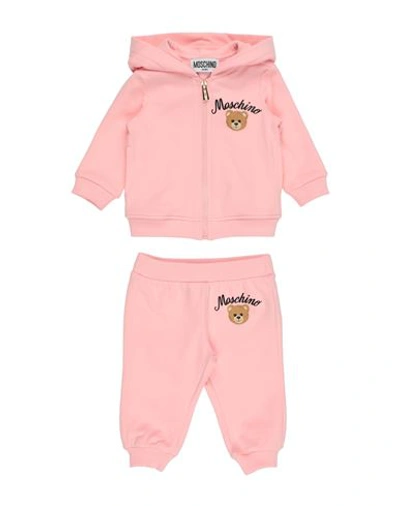 Shop Moschino Baby Newborn Baby Set Pink Size 3 Cotton, Elastane