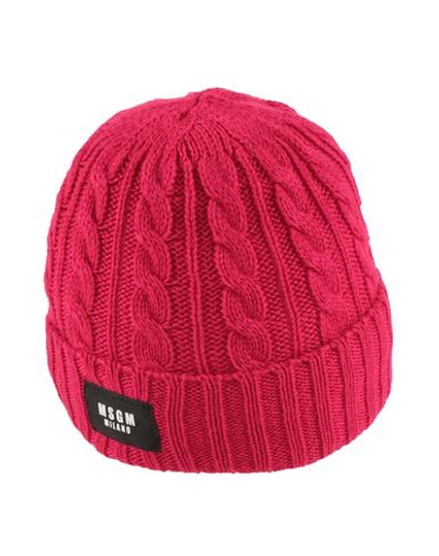 Shop Msgm Toddler Girl Hat Fuchsia Size 4 Acrylic, Wool In Pink