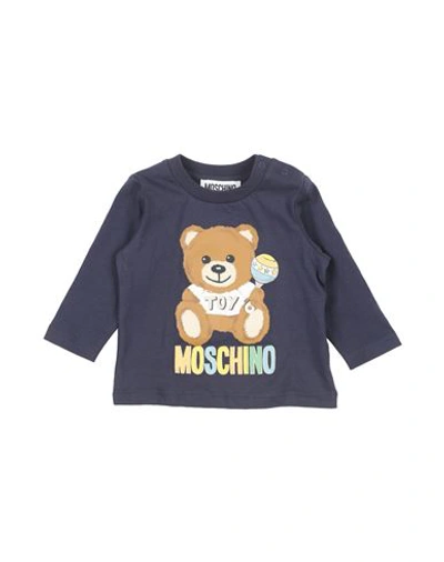 Shop Moschino Baby Newborn T-shirt Midnight Blue Size 3 Cotton