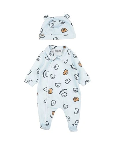 Shop Moschino Baby Newborn Baby Accessories Set Sky Blue Size 3 Cotton, Organic Cotton