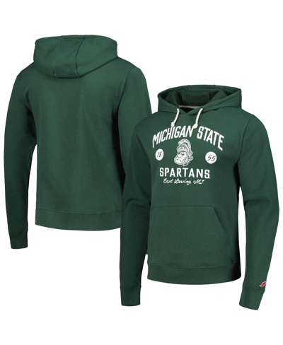 Shop League Collegiate Wear Men's  Green Distressed Michigan State Spartans Bendy Arch Essential Pullover