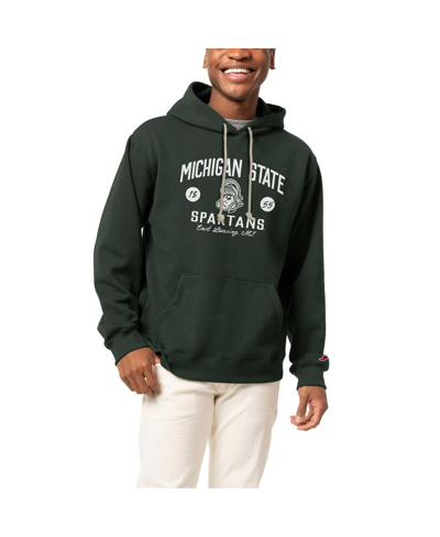 Shop League Collegiate Wear Men's  Green Distressed Michigan State Spartans Bendy Arch Essential Pullover