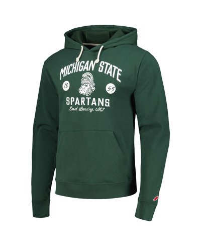 Shop League Collegiate Wear Men's  Green Distressed Michigan State Spartans Bendy Arch Essential Pullover