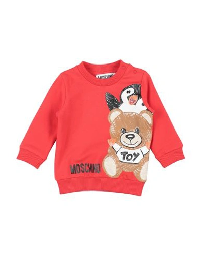 Shop Moschino Baby Newborn Sweatshirt Red Size 3 Cotton, Elastane