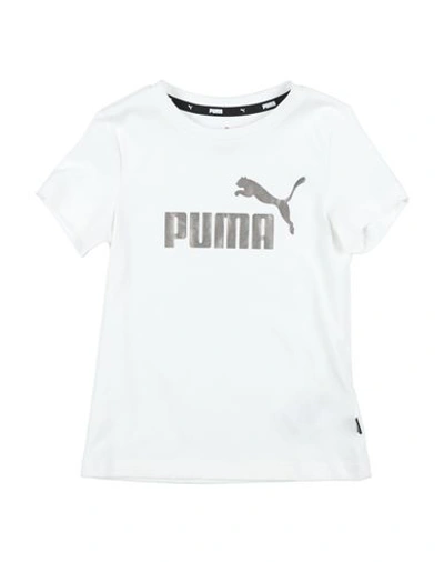 Puma Ess+ Logo Tee G Toddler Girl T-shirt Cream Size 6 Cotton In White