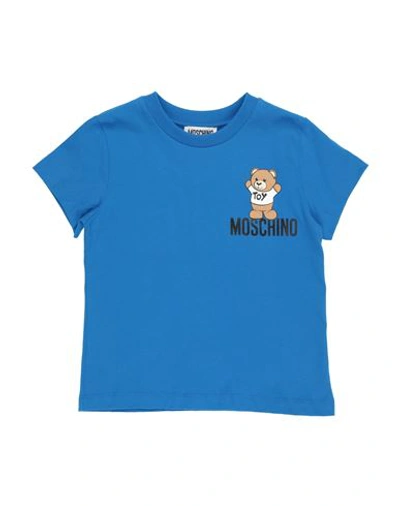 Shop Moschino Kid Toddler T-shirt Bright Blue Size 6 Cotton, Elastane