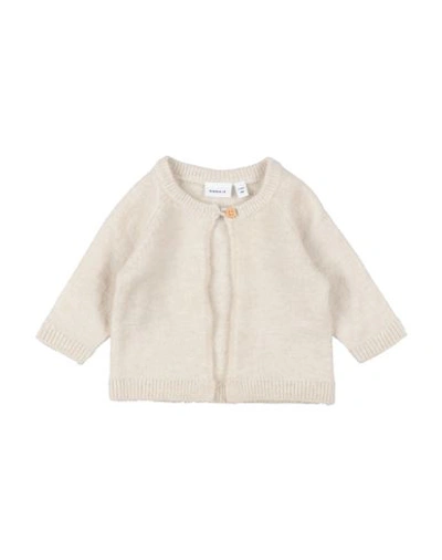 Shop Name It® Name It Newborn Girl Cardigan Beige Size 1 Polyester, Acrylic, Wool, Elastane