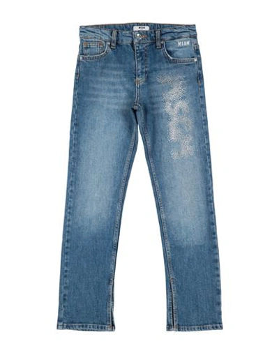 Shop Msgm Toddler Girl Jeans Blue Size 6 Cotton, Elastane