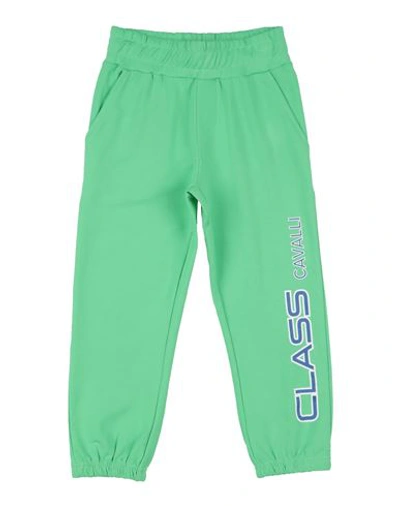 Shop Cavalli Class Toddler Boy Pants Green Size 6 Cotton, Elastane