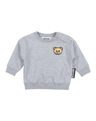 Shop Moschino Baby Newborn Sweatshirt Light Grey Size 3 Cotton, Elastane, Polyester