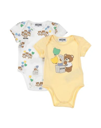 Shop Moschino Baby Newborn Baby Accessories Set Light Yellow Size 3 Cotton