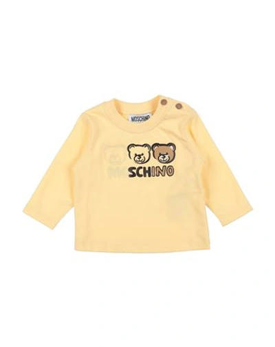 Shop Moschino Baby Newborn T-shirt Light Yellow Size 3 Cotton