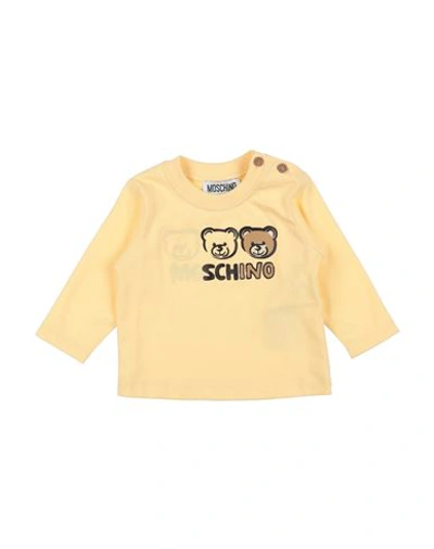 Moschino Baby Newborn T-shirt Light Yellow Size 3 Cotton In Yellow