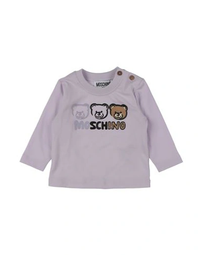 Shop Moschino Baby Newborn T-shirt Lilac Size 3 Cotton In Purple