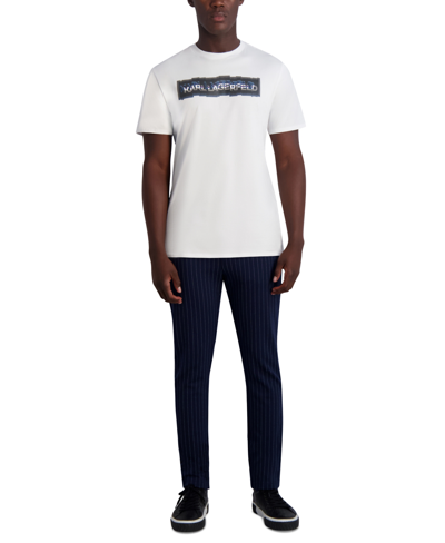 Shop Karl Lagerfeld Men's Pinstriped Track Joggers In Navy