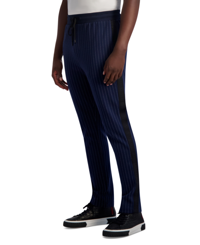 Shop Karl Lagerfeld Men's Pinstriped Track Joggers In Navy