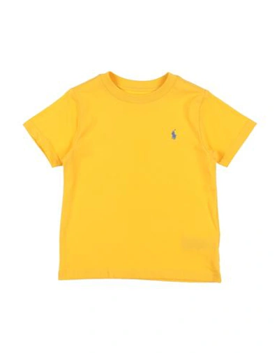 Shop Polo Ralph Lauren Cotton Jersey Crewneck Tee Toddler Boy T-shirt Yellow Size 5 Cotton