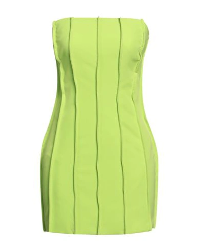 Shop Les Bourdelles Des Garçons Woman Mini Dress Acid Green Size 6 Polyester, Elastane
