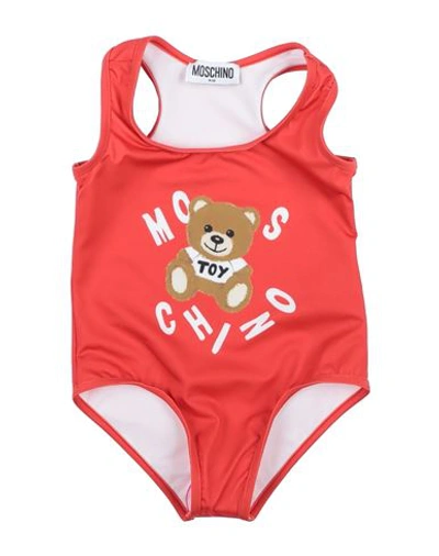 Shop Moschino Kid Toddler Girl One-piece Swimsuit Orange Size 6 Polyester, Elastane