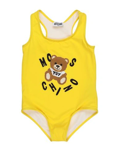 Shop Moschino Kid Toddler Girl One-piece Swimsuit Yellow Size 5 Polyester, Elastane