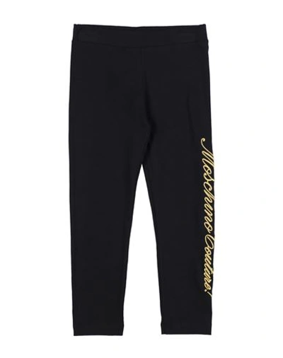 Moschino Kid Toddler Girl Pants Black Size 5 Cotton, Elastane, Polyamide, Metallic Fiber, Paper Yarn In Black