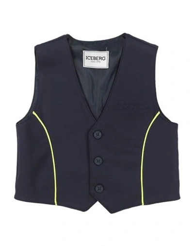 Iceberg Toddler Boy Tailored Vest Midnight Blue Size 6 Viscose, Polyamide, Elastane In Blue