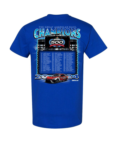 Shop Checkered Flag Sports Men's  Blue 2024 Daytona 500 Champions T-shirt