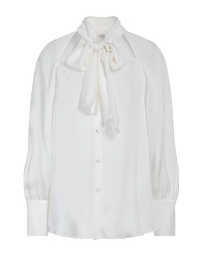 Shop Eleventy Woman Shirt Ivory Size 6 Silk In White