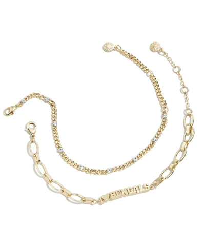Shop Wear By Erin Andrews Women's  X Baublebar Gold Cincinnati Bengals Linear Bracelet Set