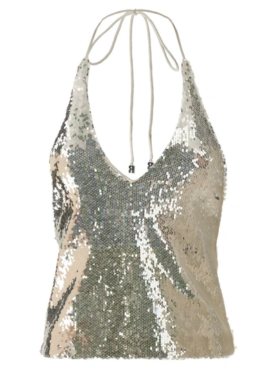 Shop Rotate Birger Christensen Rotate Sequin Top In Silver