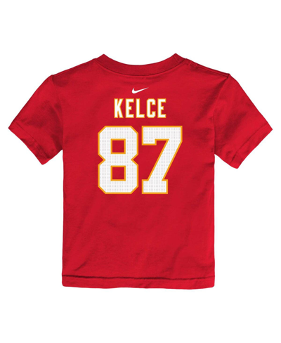 Shop Nike Toddler Boys And Girls  Travis Kelce Red Kansas City Chiefs Player Name And Number T-shirt