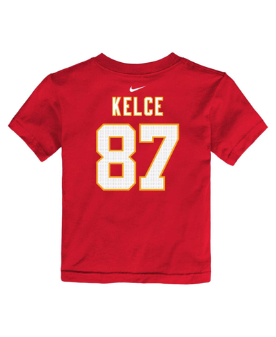 Nike Toddler Boys And Girls  Travis Kelce Red Kansas City Chiefs Player Name And Number T-shirt In Red