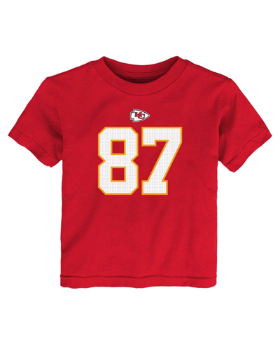 Shop Nike Toddler Boys And Girls  Travis Kelce Red Kansas City Chiefs Player Name And Number T-shirt