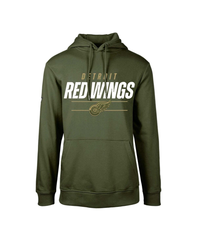 Shop Levelwear Big Boys  Olive Detroit Red Wings Podium Fleece Pullover Hoodie