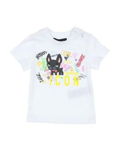 Shop Dsquared2 Newborn Boy T-shirt White Size 3 Cotton