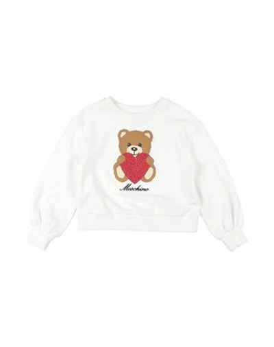 Shop Moschino Kid Toddler Girl Sweatshirt Cream Size 5 Cotton, Elastane In White