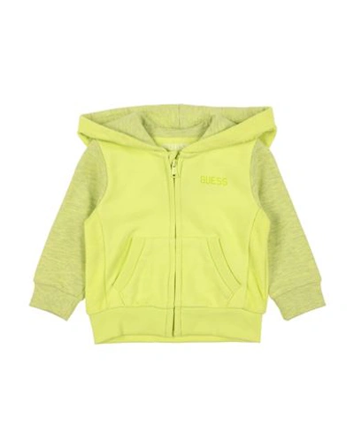 Shop Guess Newborn Girl Sweatshirt Acid Green Size 3 Cotton, Polyester