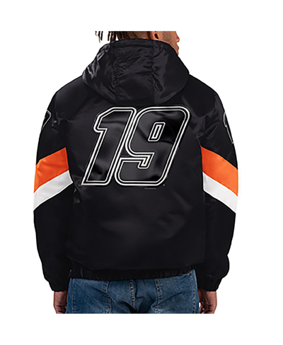 Starter Black Martin Truex Jr Home Team Satin Half-zip Hoodie In Black
