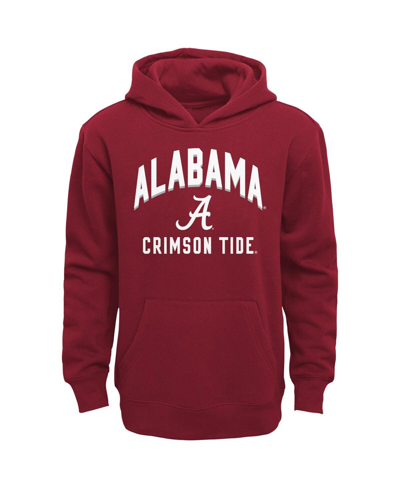 Shop Outerstuff Infant Boys And Girls Crimson, Gray Alabama Crimson Tide Play-by-play Pullover Fleece Hoodie And Pan In Crimson,gray